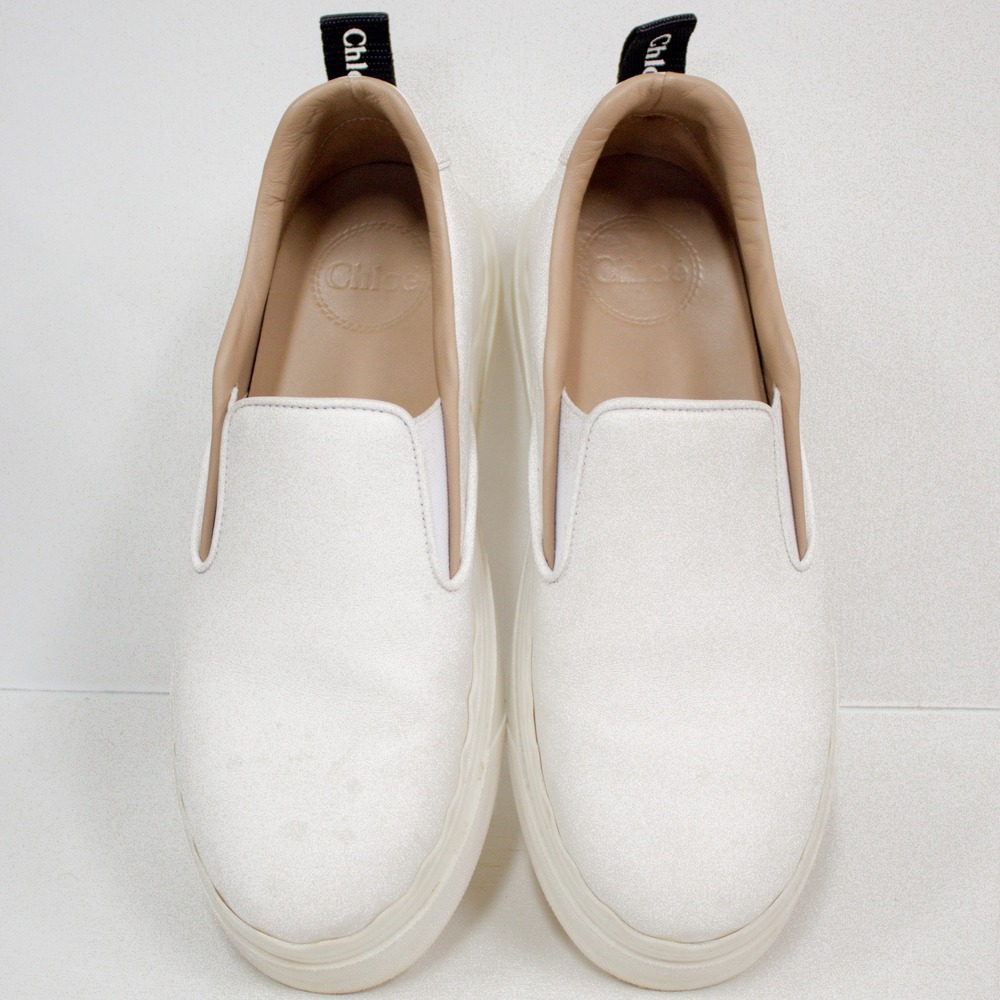 CHLOÉ LAUREN LEATHER SLIP ON SNEAKERS Women's Size 7 US/ 37 EU - Picture 3 of 12